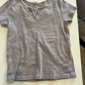 Brandy Melville Beige Tee with Button